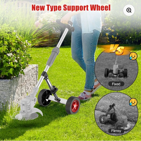 Tanbaby Electric Weed Wacker Attachment Wheels for 8/9” Weed Eater - Picture 6 of 7